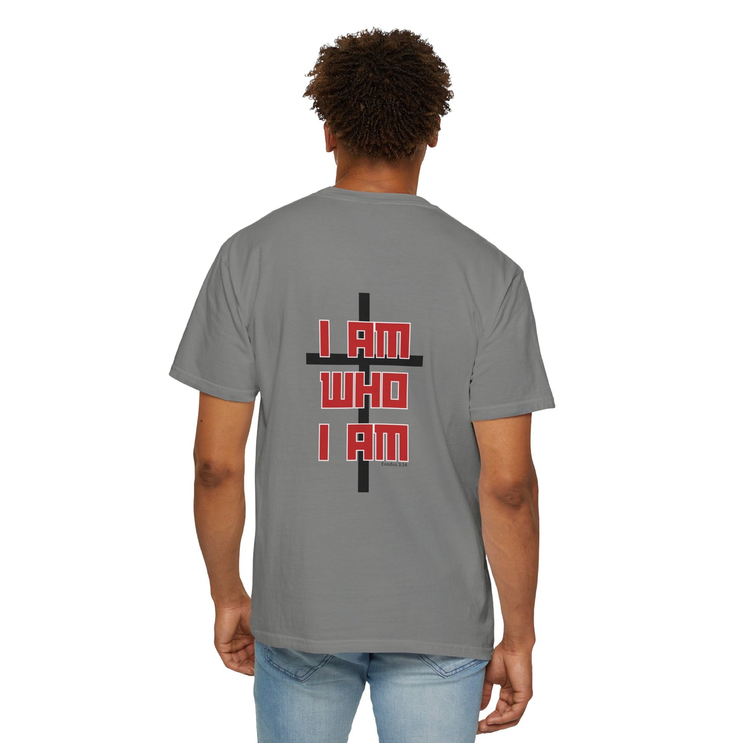 "I AM WHO I AM" Unisex T-shirt in Granite